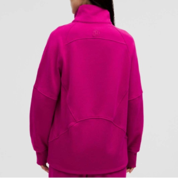 NWT! Lululemon Scuba Oversized Funnel-Neck Half Zip Long Ripened Raspberry - Picture 2 of 6